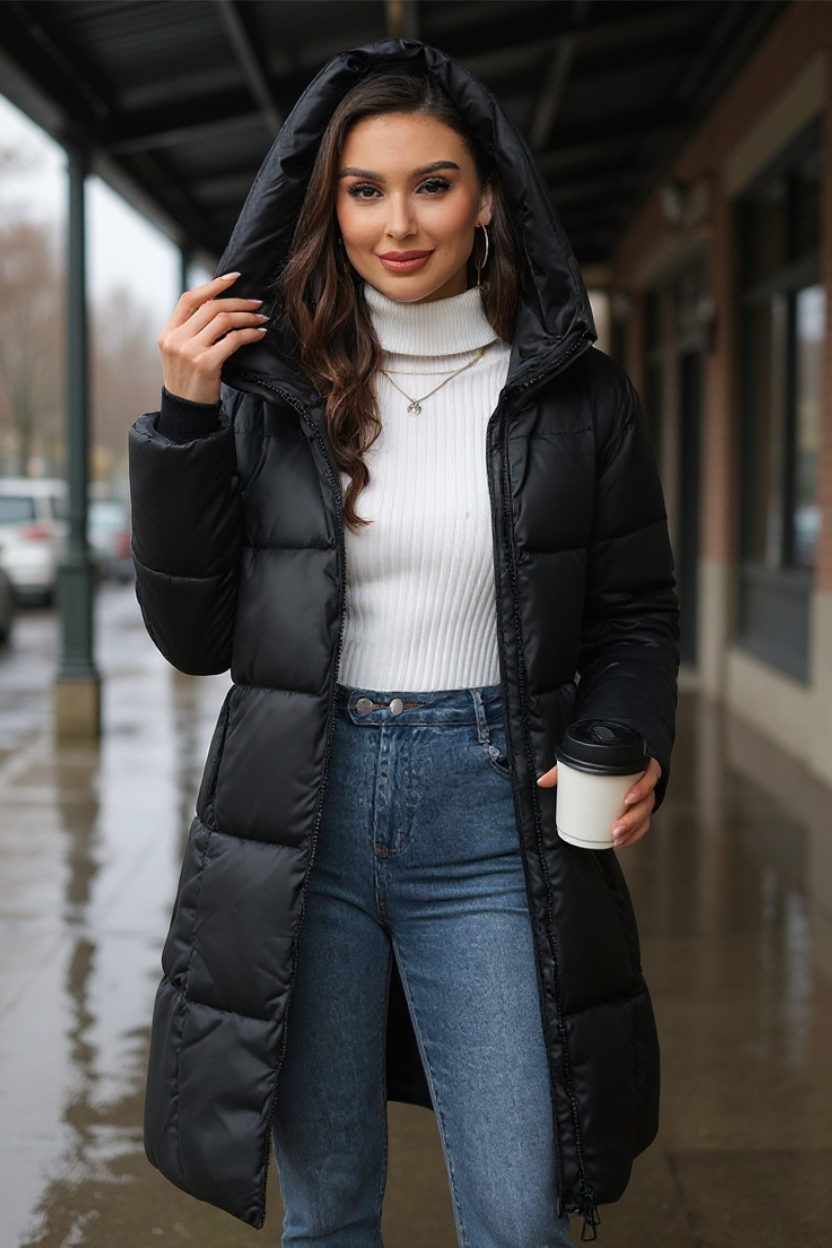 Ylva | Lång Pufferjacka