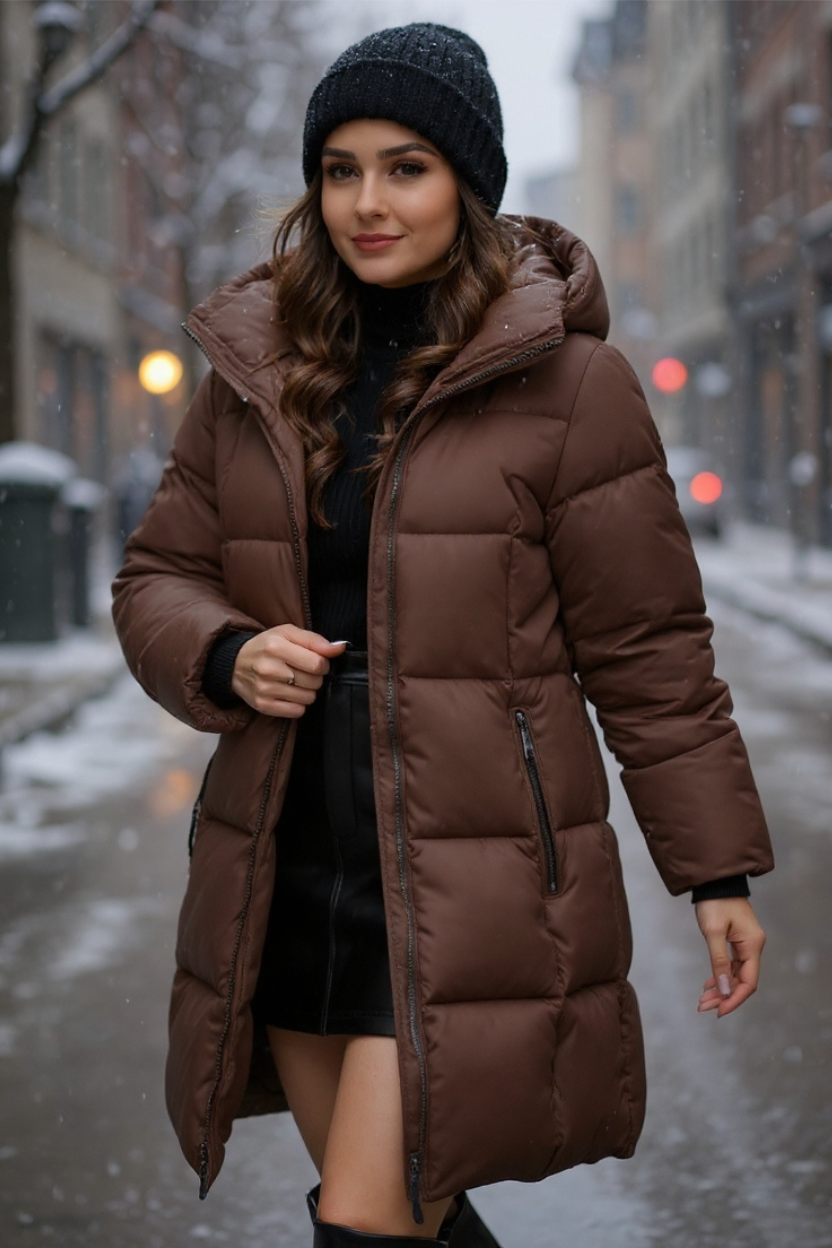 Ylva | Lång Pufferjacka