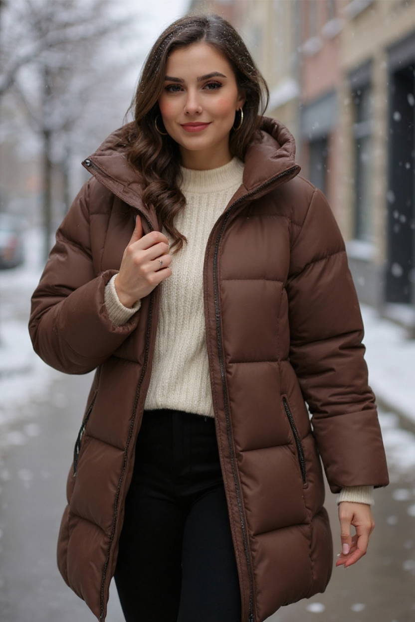 Ylva | Lång Pufferjacka