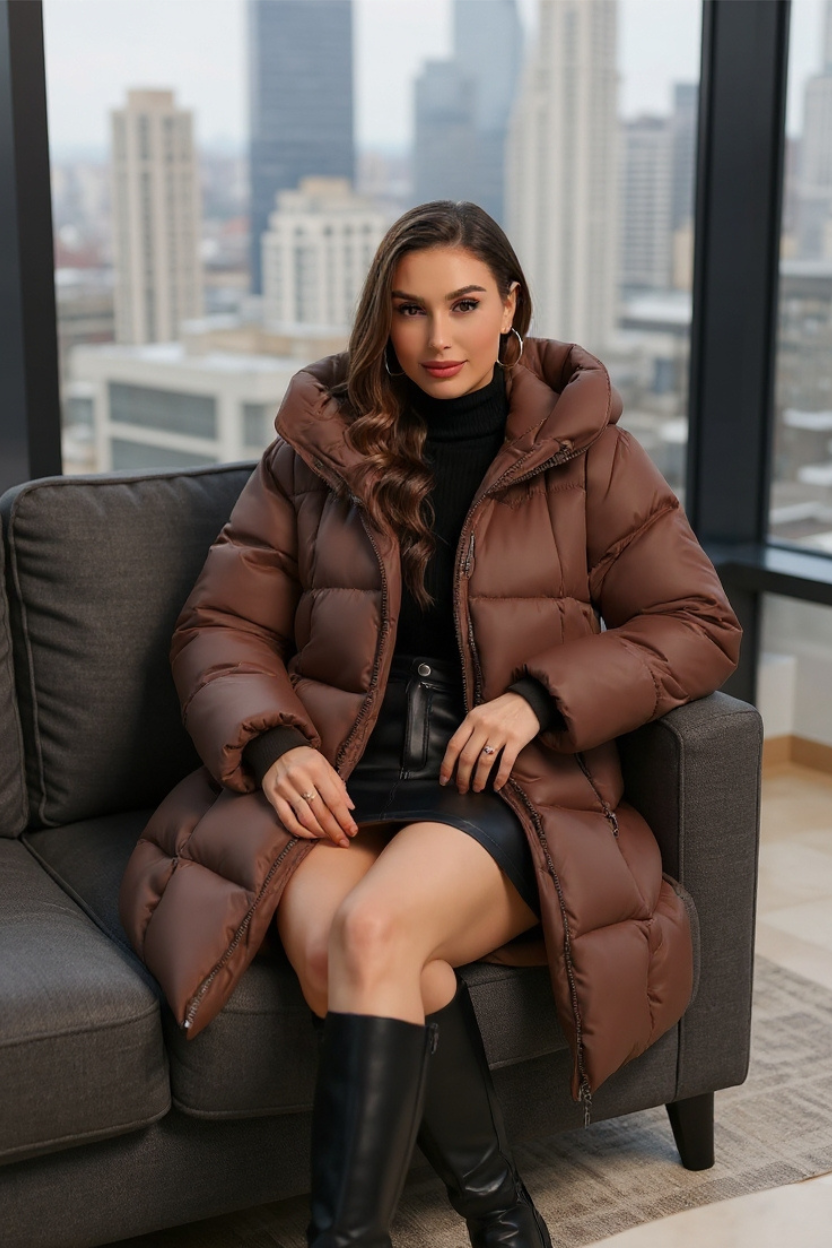 Ylva | Lång Pufferjacka