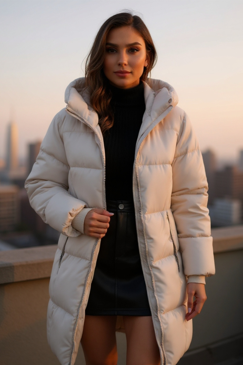 Ylva | Lång Pufferjacka