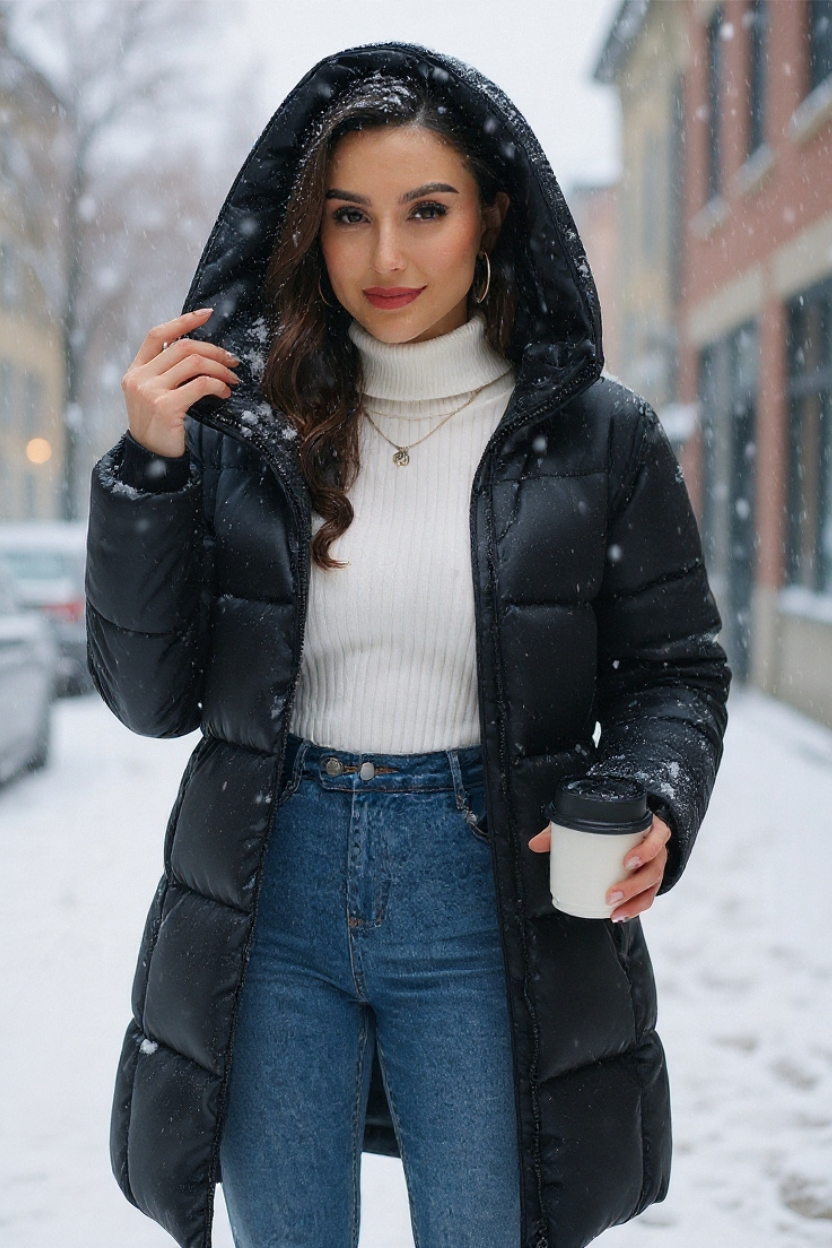 Ylva | Lång Pufferjacka